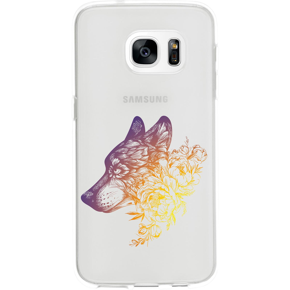 Case für Samsung Galaxy S7 Silikon-Hülle Floral Wolf M3-3 – Ansicht 2
