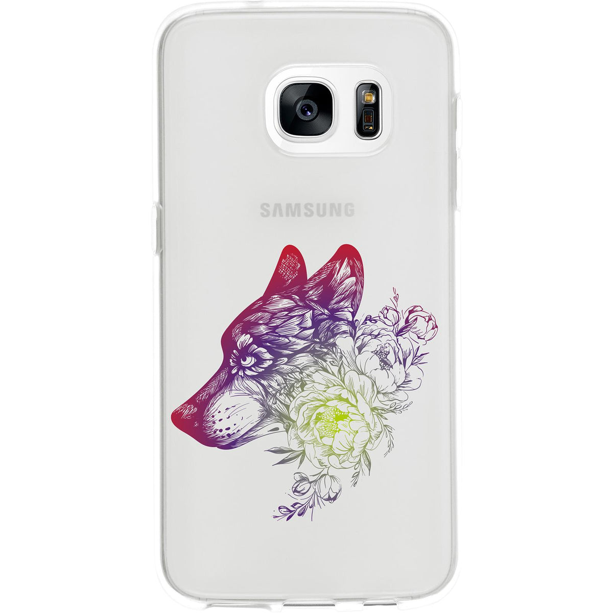 Case für Samsung Galaxy S7 Silikon-Hülle Floral Wolf M3-5 – Ansicht 2