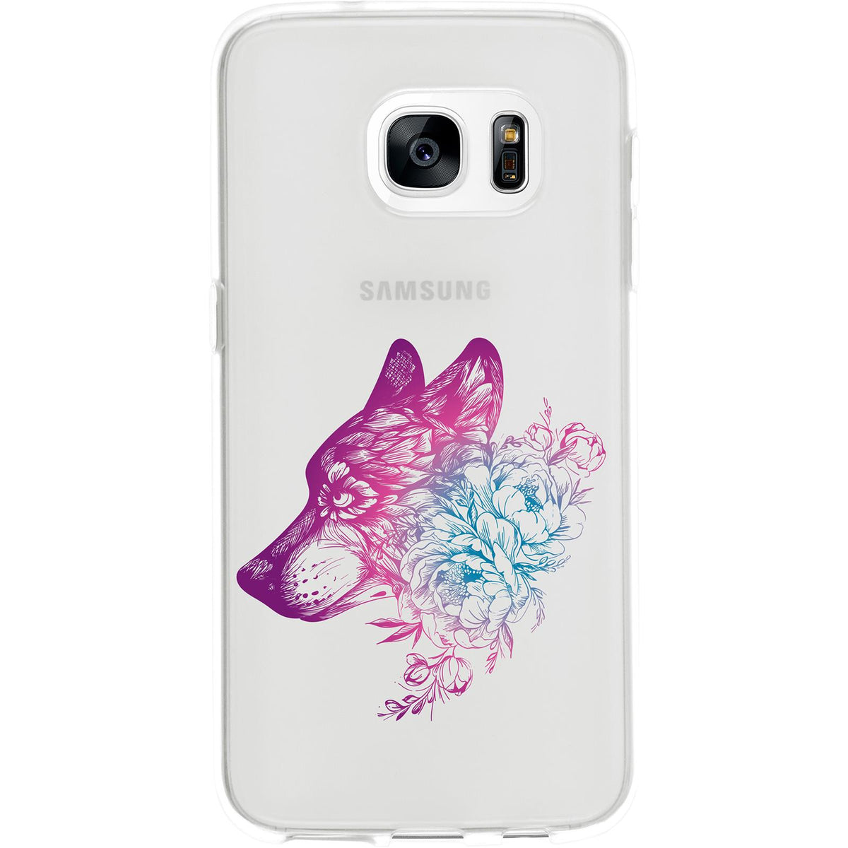 Case für Samsung Galaxy S7 Silikon-Hülle Floral Wolf M3-6 – Ansicht 2