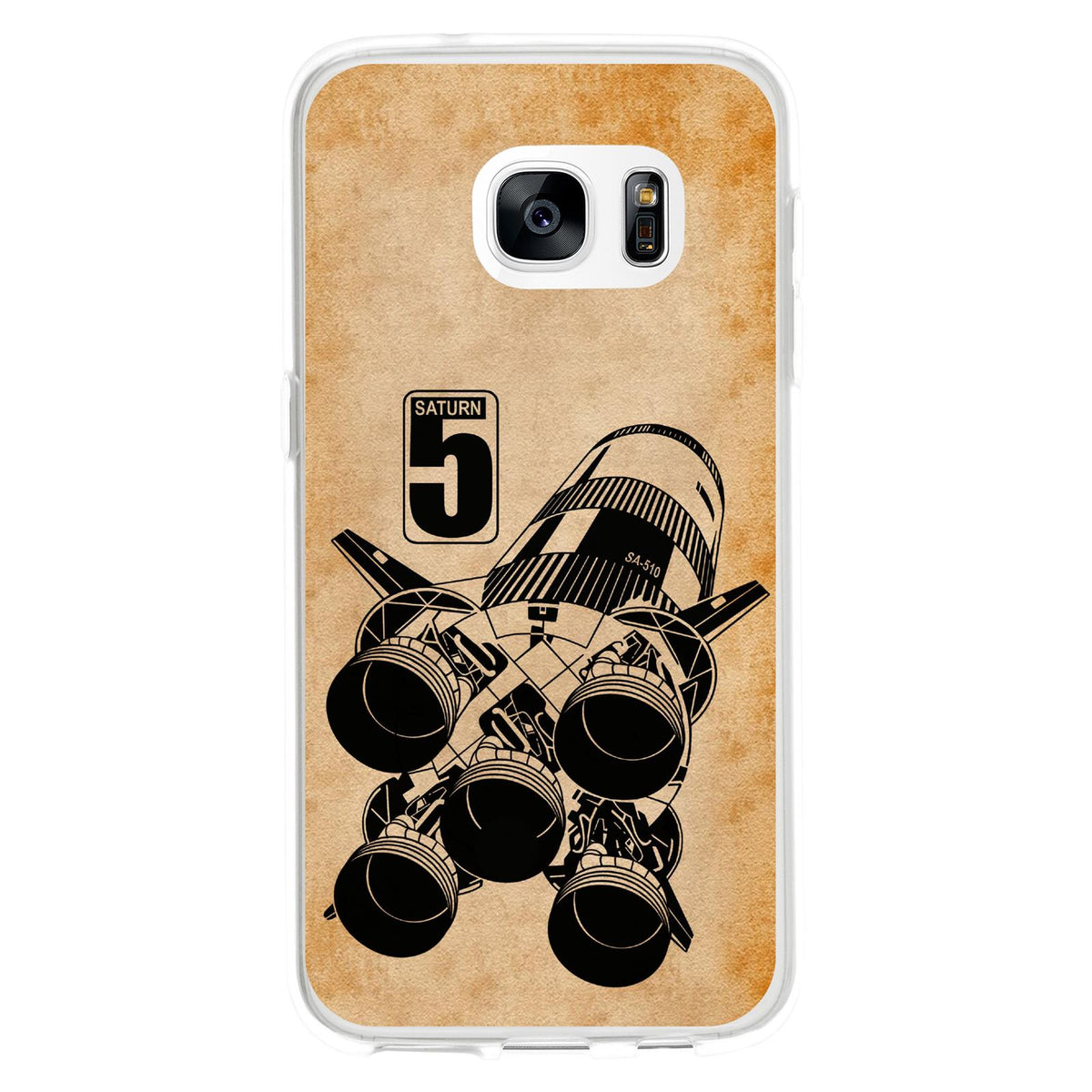 Case für Samsung Galaxy S7 Silikon-Hülle Space Moon Rocket M3 – Ansicht 2