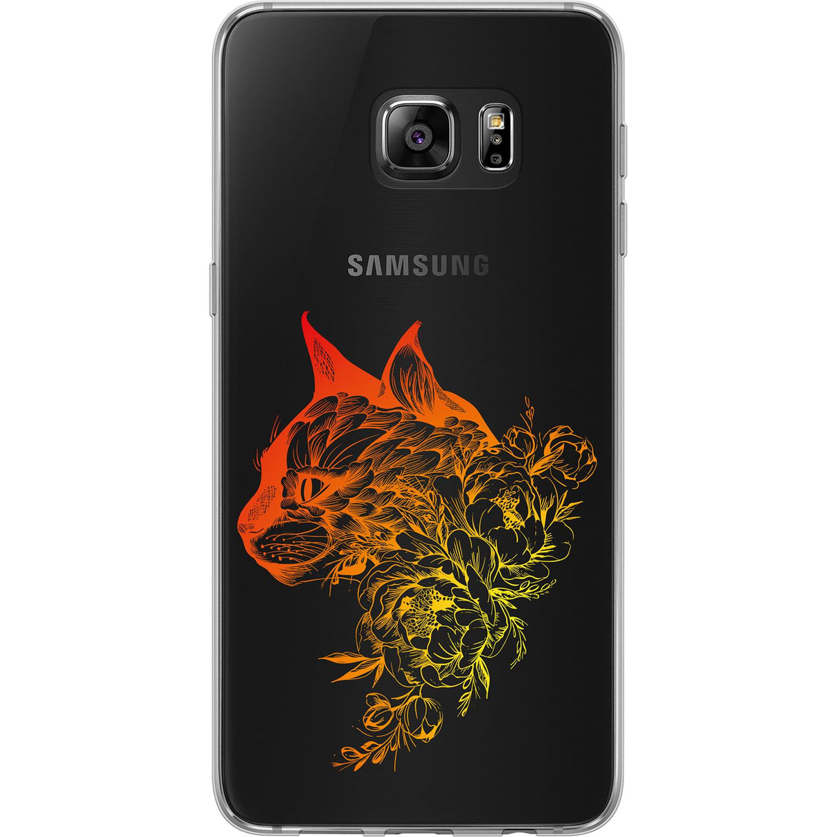 Case für Samsung Galaxy S7 Edge Silikon-Hülle Floral Katze M2-2 – Ansicht 2