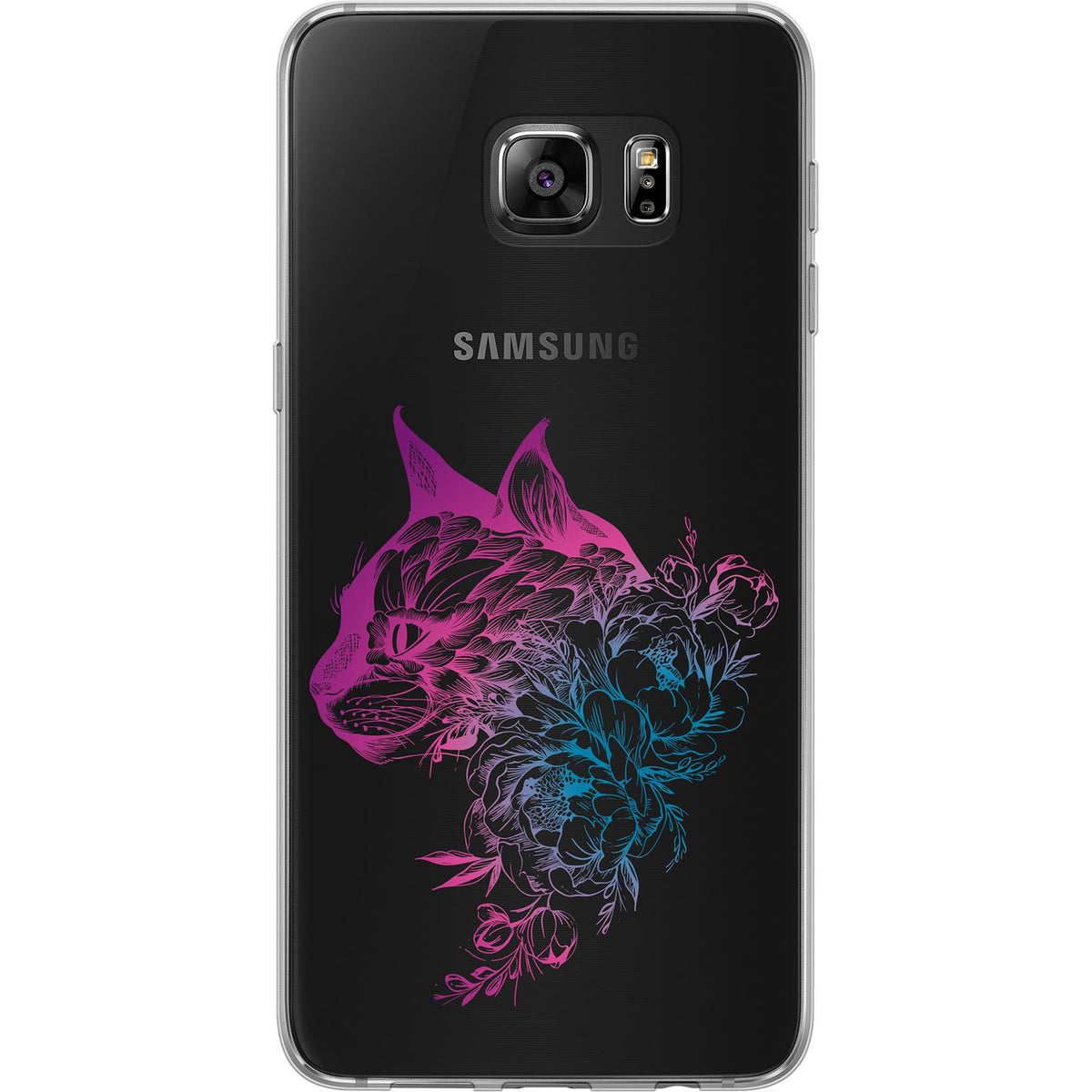 Case für Samsung Galaxy S7 Edge Silikon-Hülle Floral Katze M2-6 – Ansicht 2