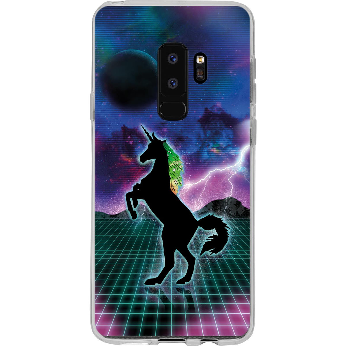 Case für Samsung Galaxy S9 Plus Silikon-Hülle Retro Wave Einhorn M2 – Ansicht 2