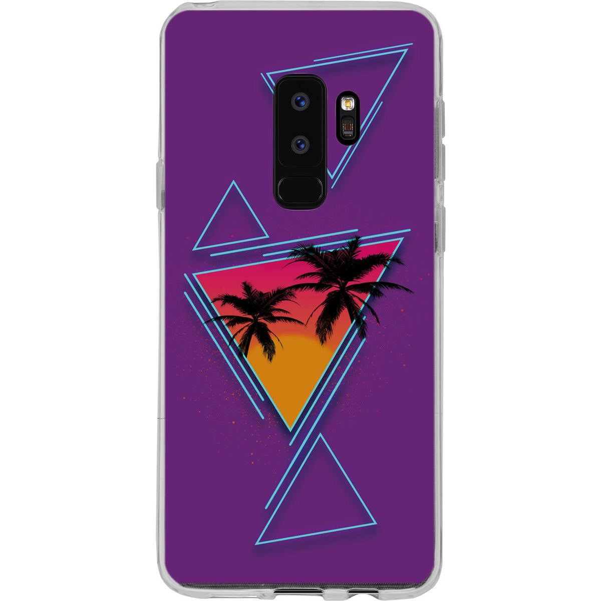Case für Samsung Galaxy S9 Plus Silikon-Hülle Retro Wave Palmen M3 – Ansicht 2