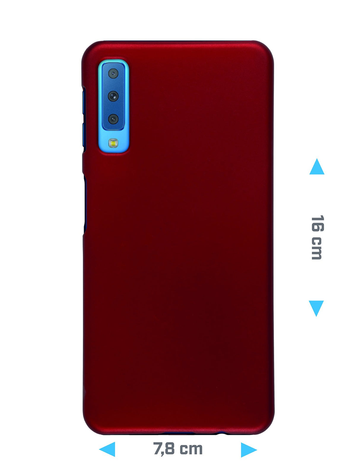 Case für Samsung Galaxy A7 (2018) - Hülle rot gummiert Hard-case – Ansicht 2