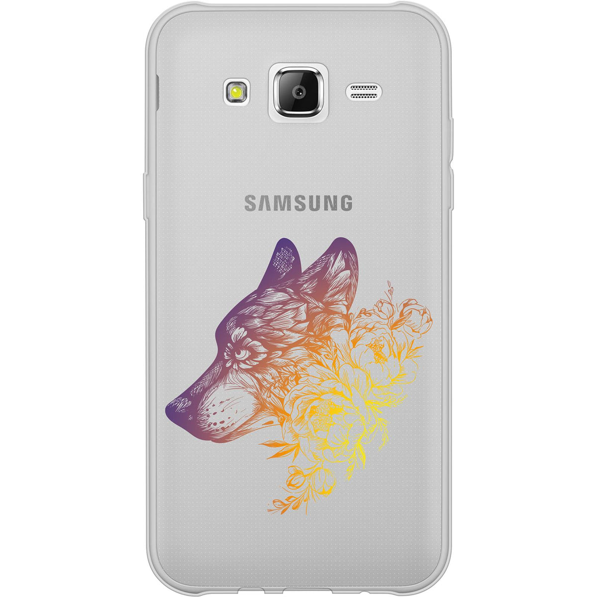 Case für Samsung Galaxy J5 (2016) J510 Silikon-Hülle Floral Wolf M3-3 – Ansicht 2