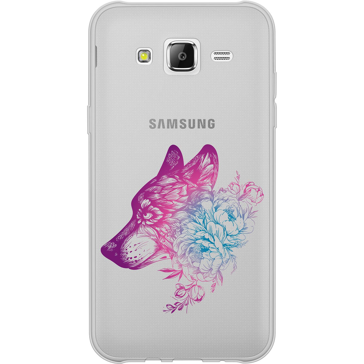 Case für Samsung Galaxy J5 (2016) J510 Silikon-Hülle Floral Wolf M3-6 – Ansicht 2