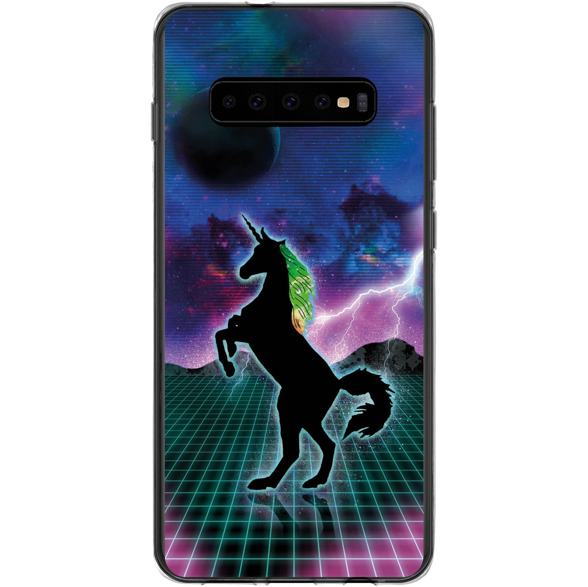 Case für Samsung Galaxy S10 Plus Silikon-Hülle Retro Wave Einhorn M2 – Ansicht 2