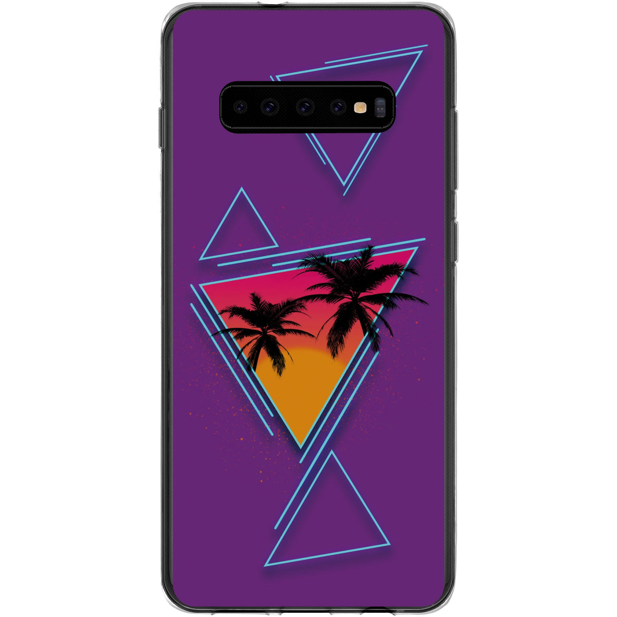 Case für Samsung Galaxy S10 Plus Silikon-Hülle Retro Wave Palmen M3 – Ansicht 2