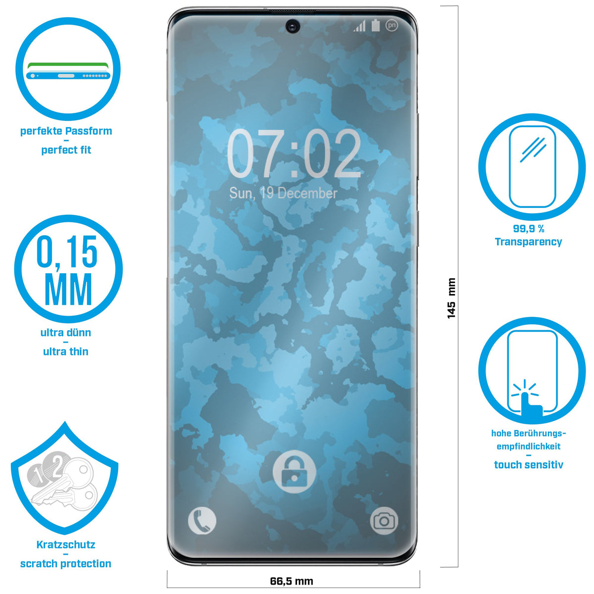 1er-Pack Displayschutzfolien klar Flexible Folien für Samsung Galaxy S20+ – Ansicht 2