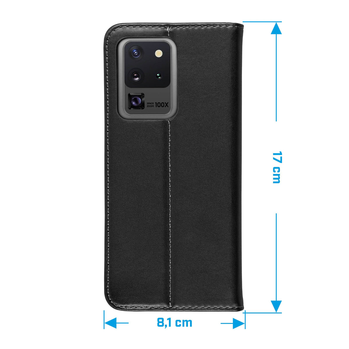 Kunst-Lederhülle für Samsung Galaxy S20 Ultra - Book-Case schwarz – Ansicht 6