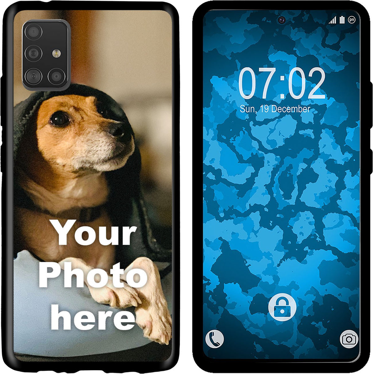 PhoneNatic Case kompatibel mit Galaxy A51 5G Personalisierte Handyhülle SCHWARZ zum selbst gestalten mit eigenem Foto