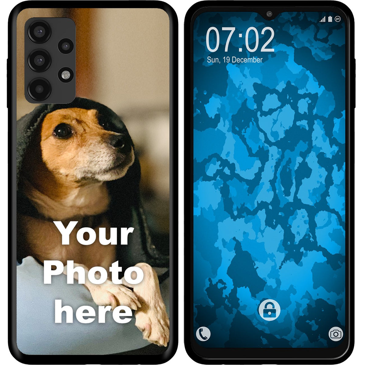Personalisierte Handyhülle für Galaxy A13 (schwarz) zum Selbstgestalten mit eigenem Foto