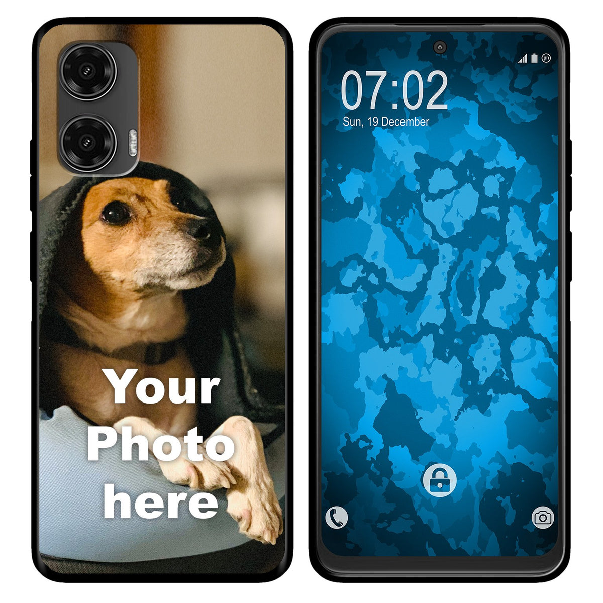 Personalisierte Handyhülle für Moto G35 (schwarz) zum Selbstgestalten mit eigenem Foto