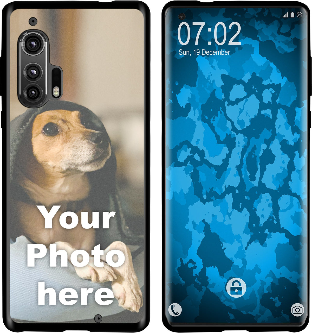 Moto Edge Plus Foto-Hülle schwarz
