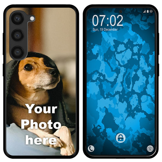 PhoneNatic Case kompatibel mit Galaxy S23 Plus Personalisierte Handyhülle SCHWARZ zum selbst gestalten mit eigenem Foto