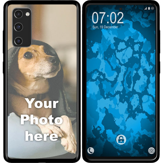 PhoneNatic Case kompatibel mit Galaxy S20 Personalisierte Handyhülle SCHWARZ zum selbst gestalten mit eigenem Foto
