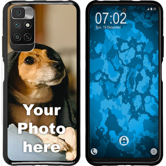 PhoneNatic Case kompatibel mit Xiaomi Redmi Note 11 4G Personalisierte Handyhülle SCHWARZ zum selbst gestalten mit eigen