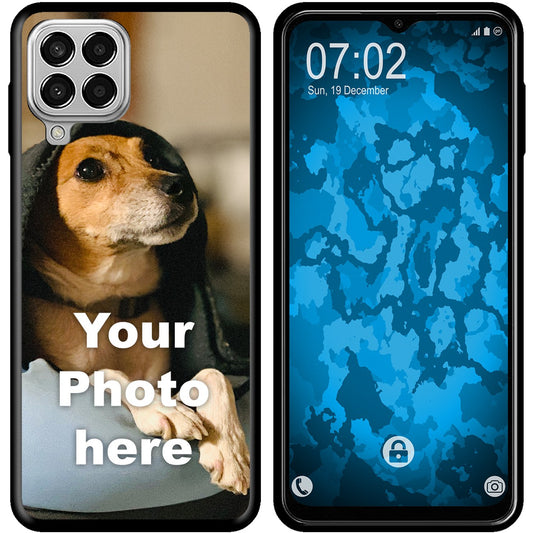 PhoneNatic Case kompatibel mit Galaxy M33 Personalisierte Handyhülle SCHWARZ zum selbst gestalten mit eigenem Foto