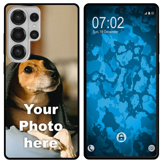 PhoneNatic Case kompatibel mit Galaxy S26 Ultra Personalisierte Handyhülle SCHWARZ zum selbst gestalten mit eigenem Foto