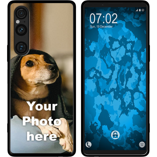 PhoneNatic Case kompatibel mit Xperia 1 VI Personalisierte Handyhülle SCHWARZ zum selbst gestalten mit eigenem Foto
