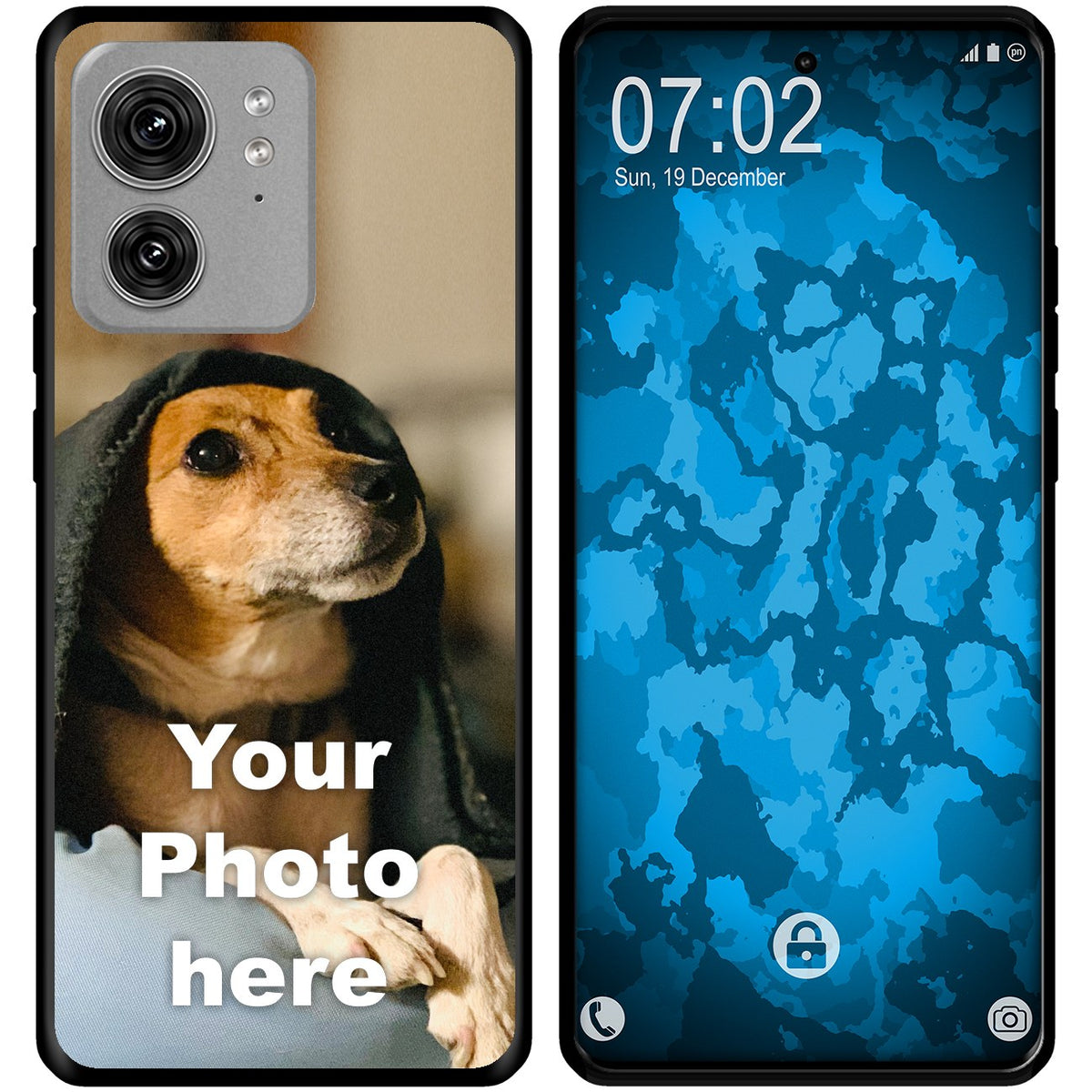 Personalisierte Handyhülle für Moto Edge 40 (schwarz) zum Selbstgestalten mit eigenem Foto