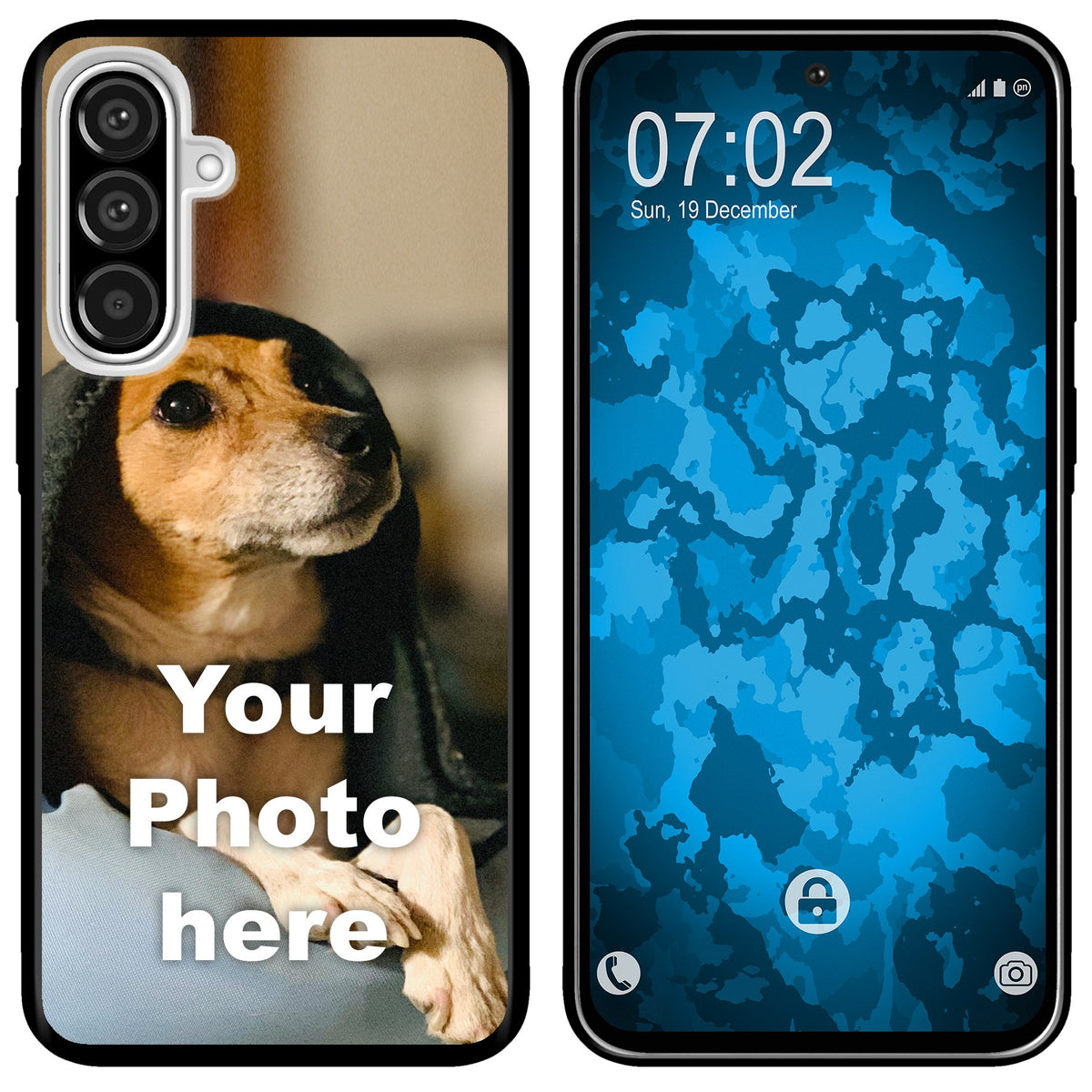 Personalisierte Handyhülle für Galaxy A37 (schwarz) zum Selbstgestalten mit eigenem Foto