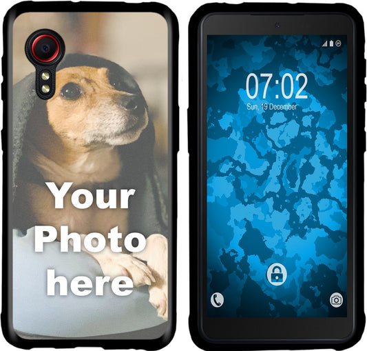 PhoneNatic Case kompatibel mit Galaxy Xcover 5 Personalisierte Handyhülle SCHWARZ zum selbst gestalten mit eigenem Foto