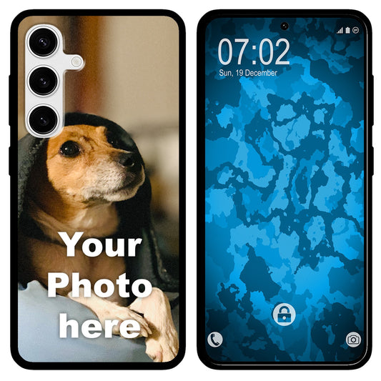 PhoneNatic Case kompatibel mit Galaxy S24 Plus Personalisierte Handyhülle SCHWARZ zum selbst gestalten mit eigenem Foto