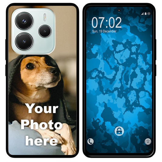 PhoneNatic Case kompatibel mit Xiaomi Redmi Note 14 5G Personalisierte Handyhülle SCHWARZ zum selbst gestalten mit eigen