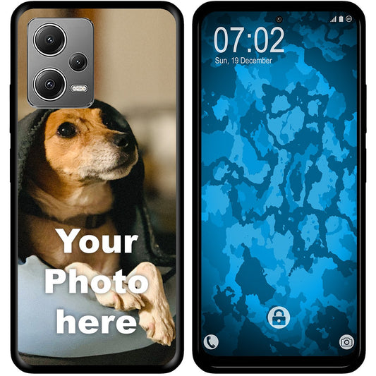 PhoneNatic Case kompatibel mit Xiaomi Redmi Note 12 Personalisierte Handyhülle SCHWARZ zum selbst gestalten mit eigenem