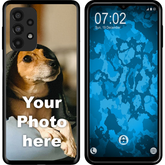 PhoneNatic Case kompatibel mit Galaxy A23 4G / 5G Personalisierte Handyhülle SCHWARZ zum selbst gestalten mit eigenem Fo
