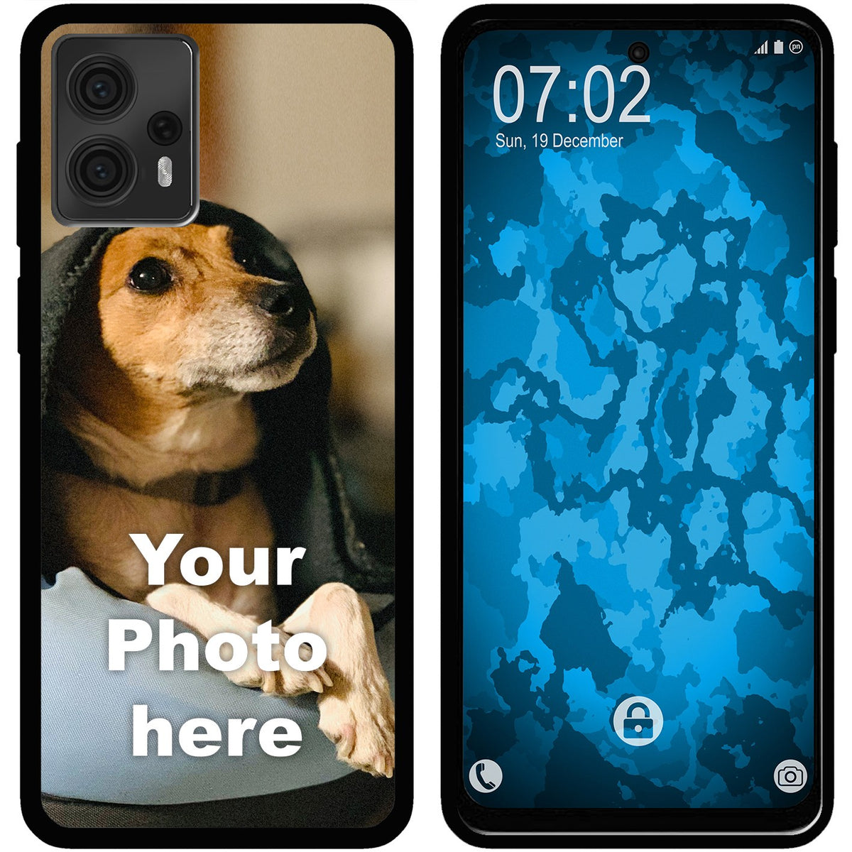 Personalisierte Handyhülle für Moto G23 (schwarz) zum Selbstgestalten mit eigenem Foto