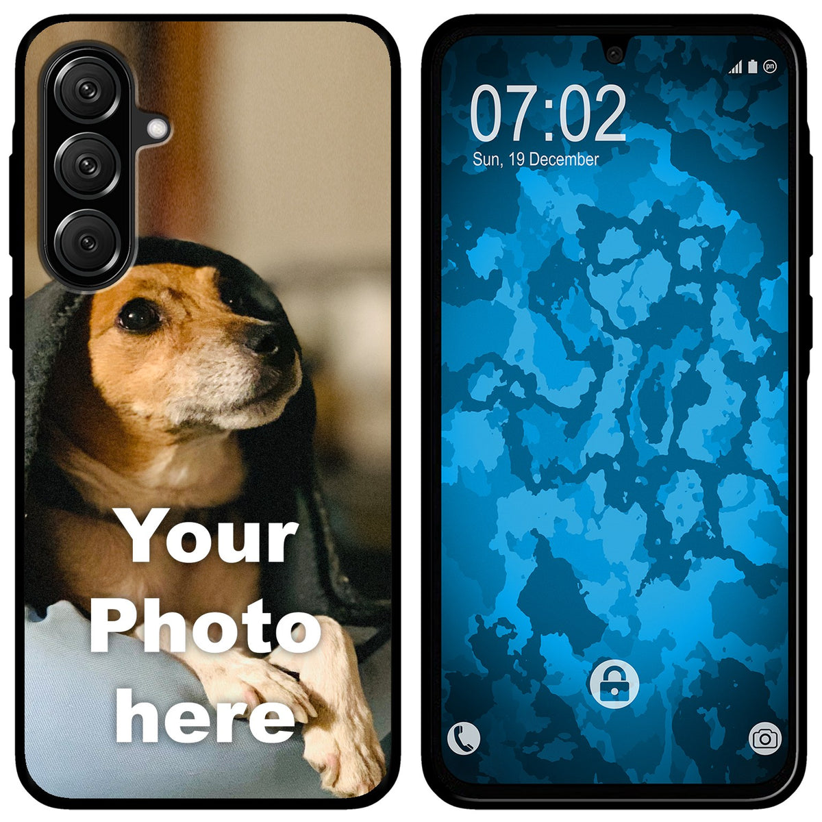 Personalisierte Handyhülle für Galaxy A27 (schwarz) zum Selbstgestalten mit eigenem Foto