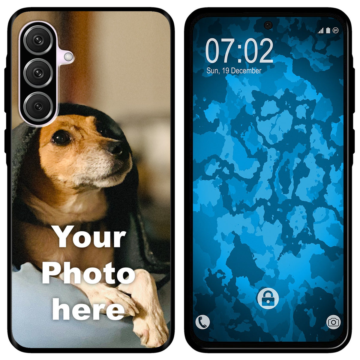 PhoneNatic Case kompatibel mit Galaxy A56 Personalisierte Handyhülle SCHWARZ zum selbst gestalten mit eigenem Foto