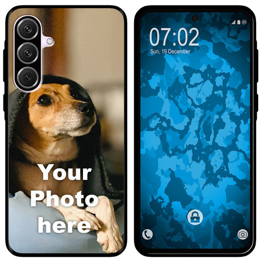 PhoneNatic Case kompatibel mit Galaxy A56 Personalisierte Handyhülle SCHWARZ zum selbst gestalten mit eigenem Foto
