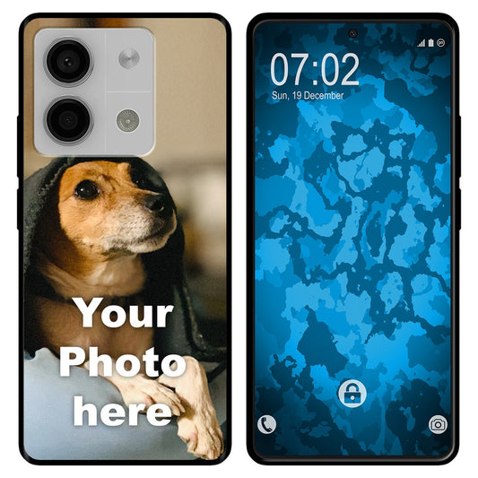 PhoneNatic Case kompatibel mit Xiaomi Redmi Note 13 Personalisierte Handyhülle SCHWARZ zum selbst gestalten mit eigenem