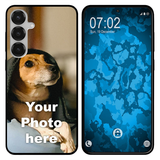 PhoneNatic Case kompatibel mit Galaxy S25 Plus Personalisierte Handyhülle SCHWARZ zum selbst gestalten mit eigenem Foto