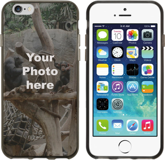PhoneNatic Case kompatibel mit iPhone 6 / 6s Personalisierte Handyhülle SCHWARZ zum selbst gestalten mit eigenem Foto