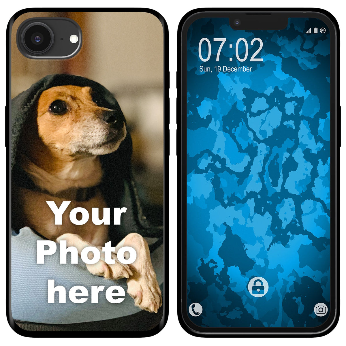 Personalisierte Handyhülle für iPhone 16e / 17e (schwarz) zum Selbstgestalten mit eigenem Foto