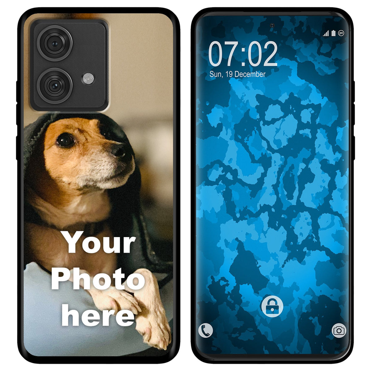 Personalisierte Handyhülle für Moto Edge 40 Neo (schwarz) zum Selbstgestalten mit eigenem Foto