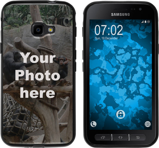 PhoneNatic Case kompatibel mit Galaxy Xcover 4 / 4s Personalisierte Handyhülle SCHWARZ zum selbst gestalten mit eigenem