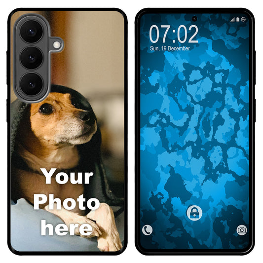 PhoneNatic Case kompatibel mit Galaxy S26 Plus Personalisierte Handyhülle SCHWARZ zum selbst gestalten mit eigenem Foto