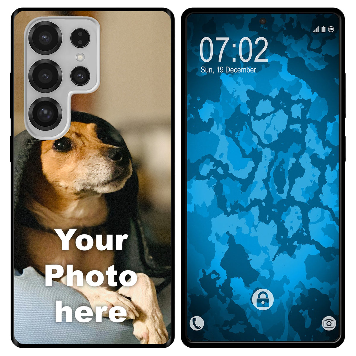 PhoneNatic Case kompatibel mit Galaxy S25 Personalisierte Handyhülle SCHWARZ zum selbst gestalten mit eigenem Foto