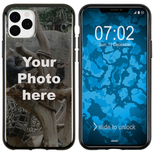 PhoneNatic Case kompatibel mit iPhone 11 Pro Max Personalisierte Handyhülle SCHWARZ zum selbst gestalten mit eigenem Fot