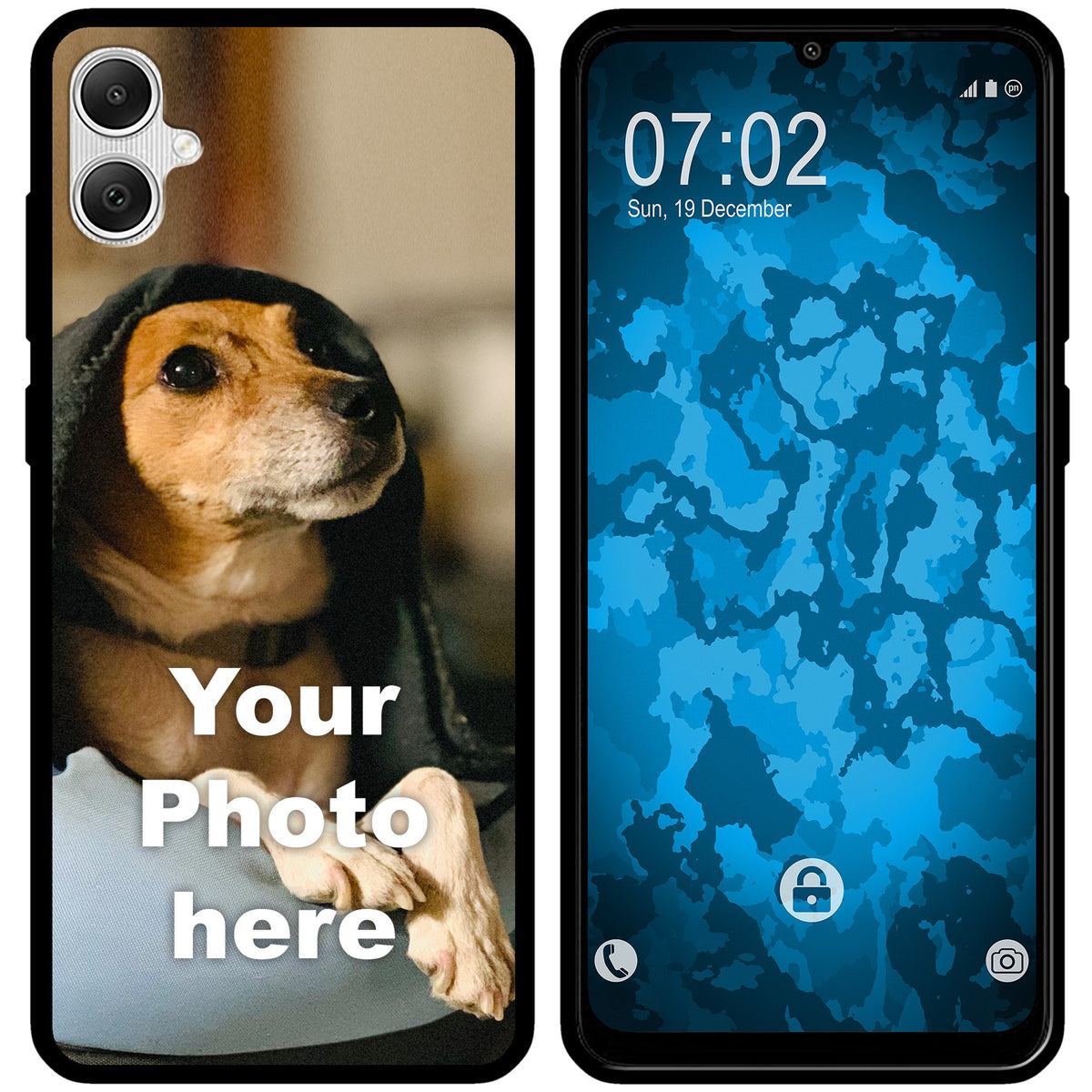 Personalisierte Handyhülle für Galaxy A06 (schwarz) zum Selbstgestalten mit eigenem Foto