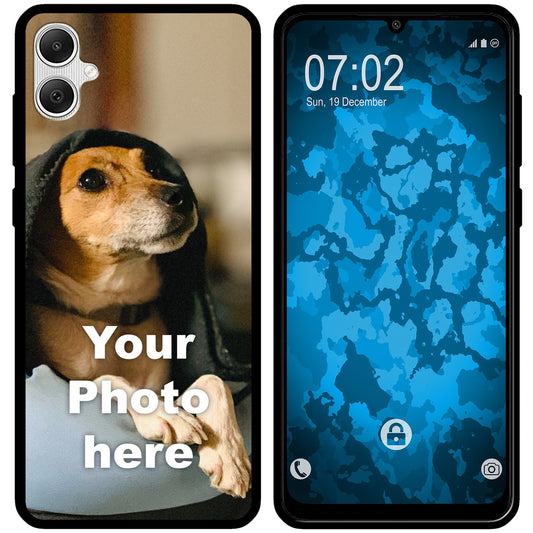 PhoneNatic Case kompatibel mit Galaxy A06 Personalisierte Handyhülle SCHWARZ zum selbst gestalten mit eigenem Foto