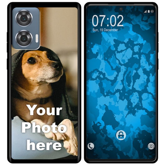 PhoneNatic Case kompatibel mit Moto G85 Personalisierte Handyhülle SCHWARZ zum selbst gestalten mit eigenem Foto