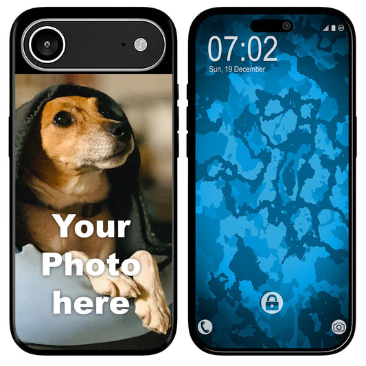 PhoneNatic Case kompatibel mit iPhone 17 Air Personalisierte Handyhülle SCHWARZ zum selbst gestalten mit eigenem Foto