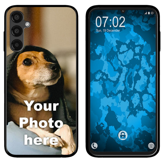 PhoneNatic Case kompatibel mit Galaxy A16 Personalisierte Handyhülle SCHWARZ zum selbst gestalten mit eigenem Foto